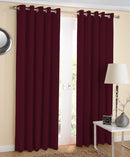 Cotton Solid Maroon 7ft Door Curtains Pack Of 2 freeshipping - Airwill
