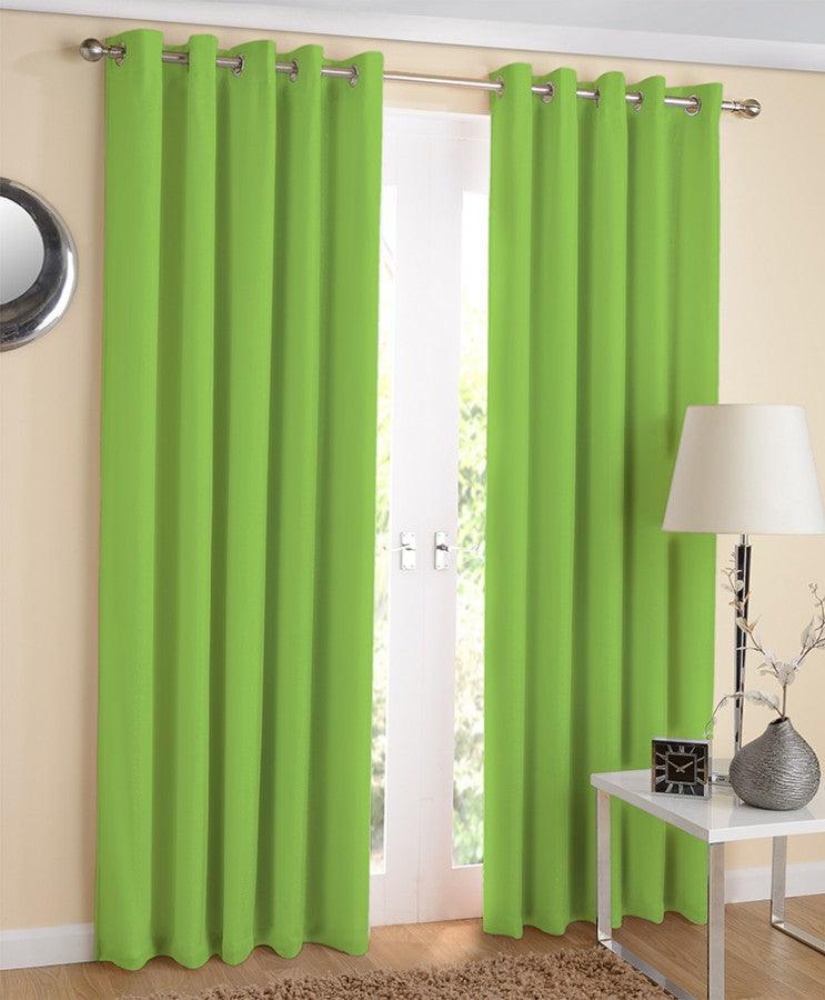 Cotton Solid Apple Green 7ft Door Curtains Pack Of 2 freeshipping - Airwill