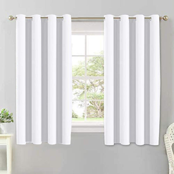 Cotton Solid White 5ft Window Curtains Pack Of 2 freeshipping - Airwill