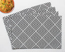Cotton Diamond Check Table Placemats Pack Of 4 freeshipping - Airwill