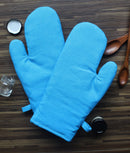 Cotton Solid Sky Blue Oven Gloves Pack Of 2 freeshipping - Airwill