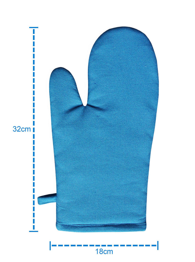 Cotton Solid Sky Blue Oven Gloves Pack Of 2 freeshipping - Airwill