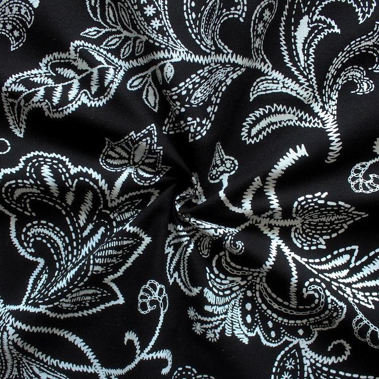 Cotton Black Flower 4 Seater Table Cloths Pack Of 1 freeshipping - Airwill