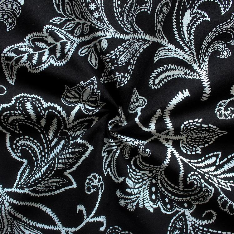 Cotton Black Flower Table Placemats Pack Of 4 freeshipping - Airwill
