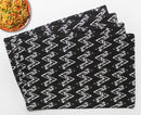 Cotton Zig-Zag Black Table Placemats Pack Of 4 freeshipping - Airwill