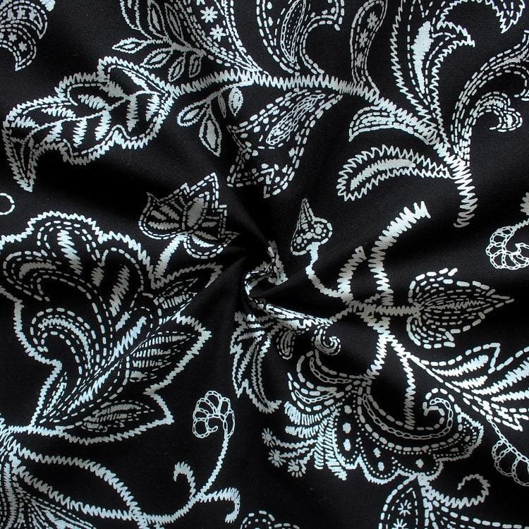 Cotton Black Flower 8 Seater Table Cloths Pack Of 1 freeshipping - Airwill