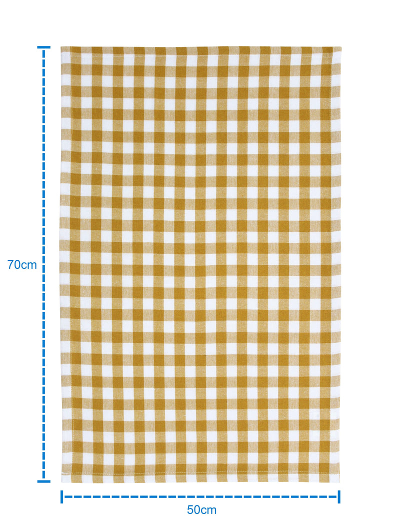 Cotton Gingham Check Yellow and Orange Kitchen Towels Pack Of 4 freeshipping - Airwill