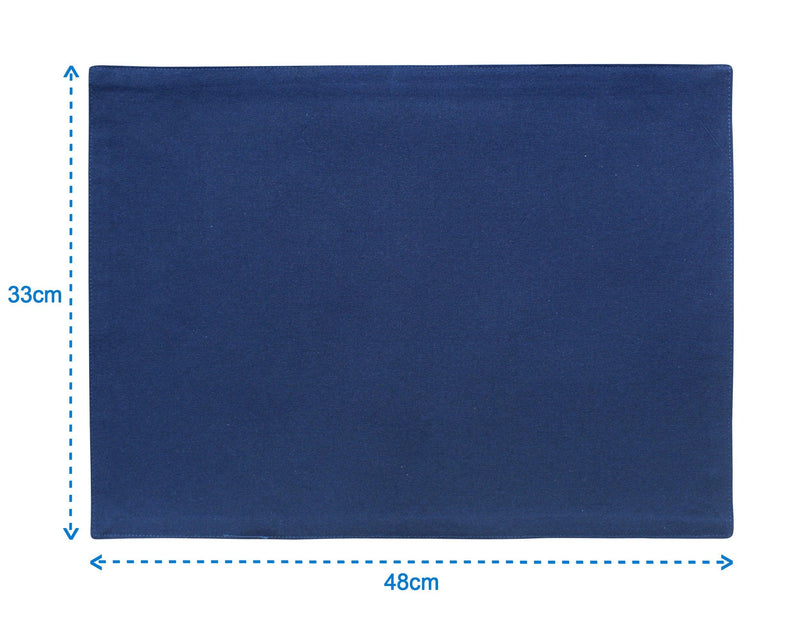 Cotton Solid Blue Table Placemats Pack Of 4 freeshipping - Airwill