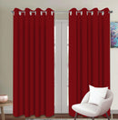 Cotton Solid Cherry Red 7ft Door Curtains Pack Of 2 freeshipping - Airwill