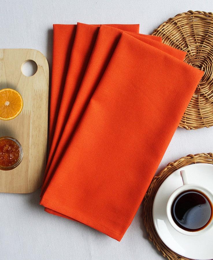 Cotton Solid Orange Kitchen Towels Pack Of 4 freeshipping - Airwill