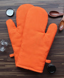 Cotton Solid Orange Oven Gloves Pack Of 2 freeshipping - Airwill