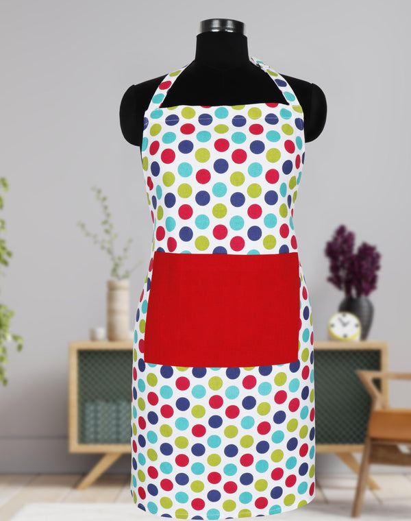 Cotton Singer Dot With Solid Pocket Free Size Apron Pack Of 1 freeshipping - Airwill