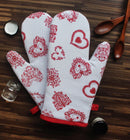Cotton Red Heart Oven Gloves Pack Of 2 freeshipping - Airwill