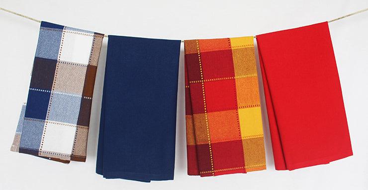 Cotton Dobby Red and Blue kitchen Towels Pack Of 4 freeshipping - Airwill