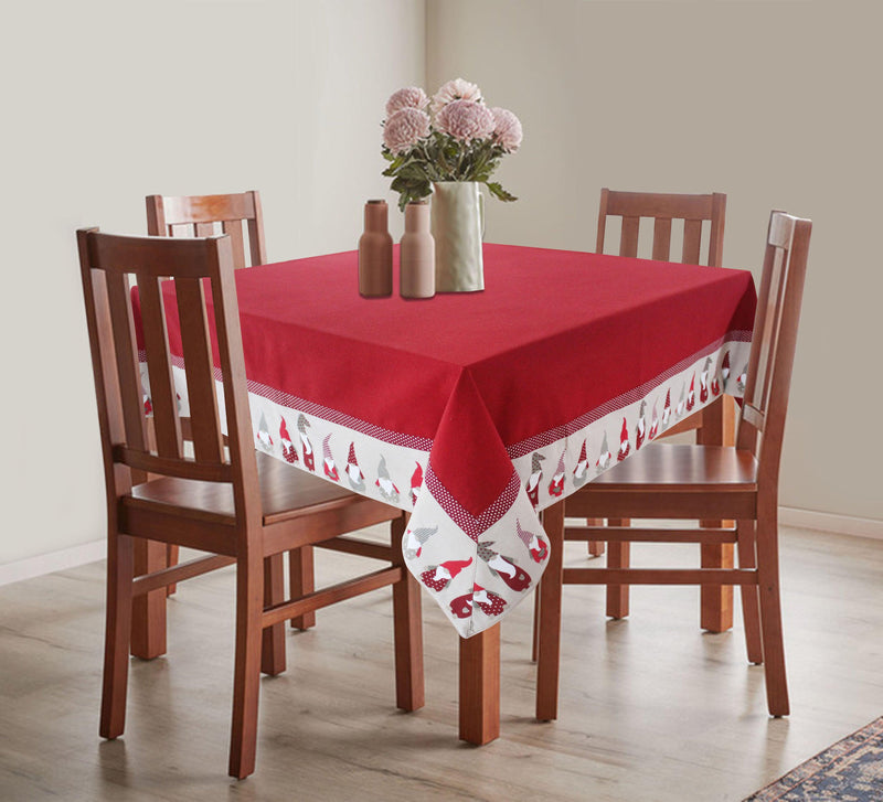 Cotton Gnomo Border 4 Seater Table Cloths Pack Of 1 freeshipping - Airwill