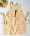 Cotton Gingham Check Yellow Free Size Apron Pack Of 1 freeshipping - Airwill