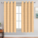 Cotton Gingham Check Yellow 5ft Window Curtains Pack Of 2 freeshipping - Airwill