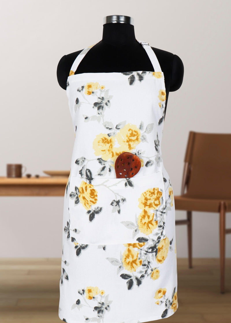 Cotton Elan Flower Free Size Apron Pack of 1 freeshipping - Airwill