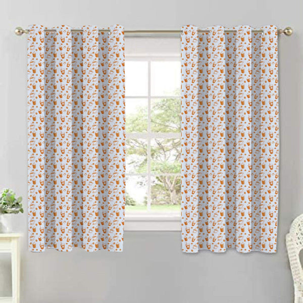 Cotton Cold Coffee 5ft Window Curtains Pack Of 2 freeshipping - Airwill