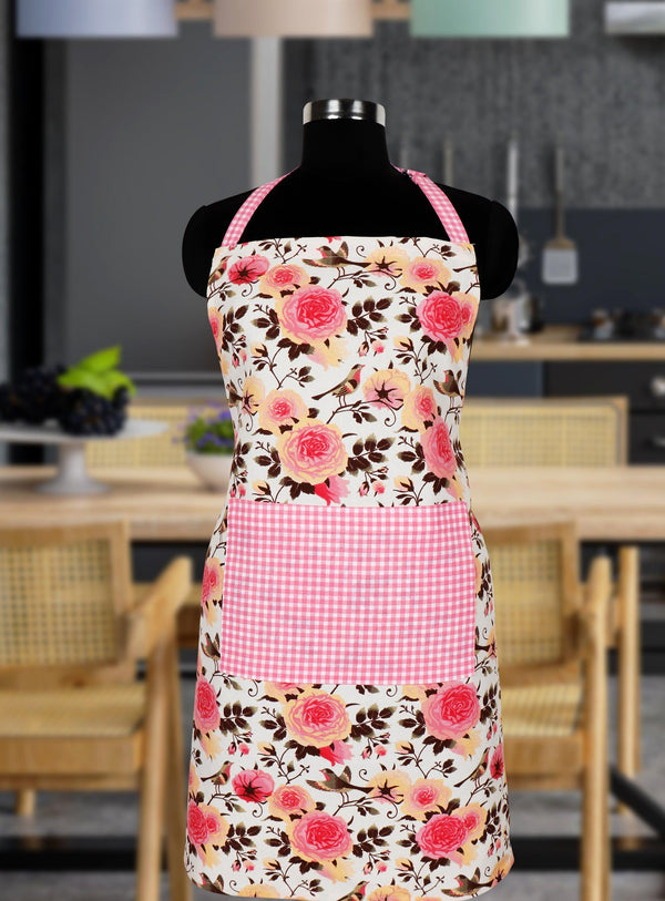 Cotton Isabella With Micro Check Pocket Free Size Apron Pack Of 1 freeshipping - Airwill