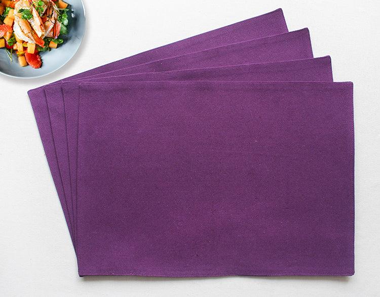 Cotton Solid Violet Table Placemats Pack Of 4 freeshipping - Airwill