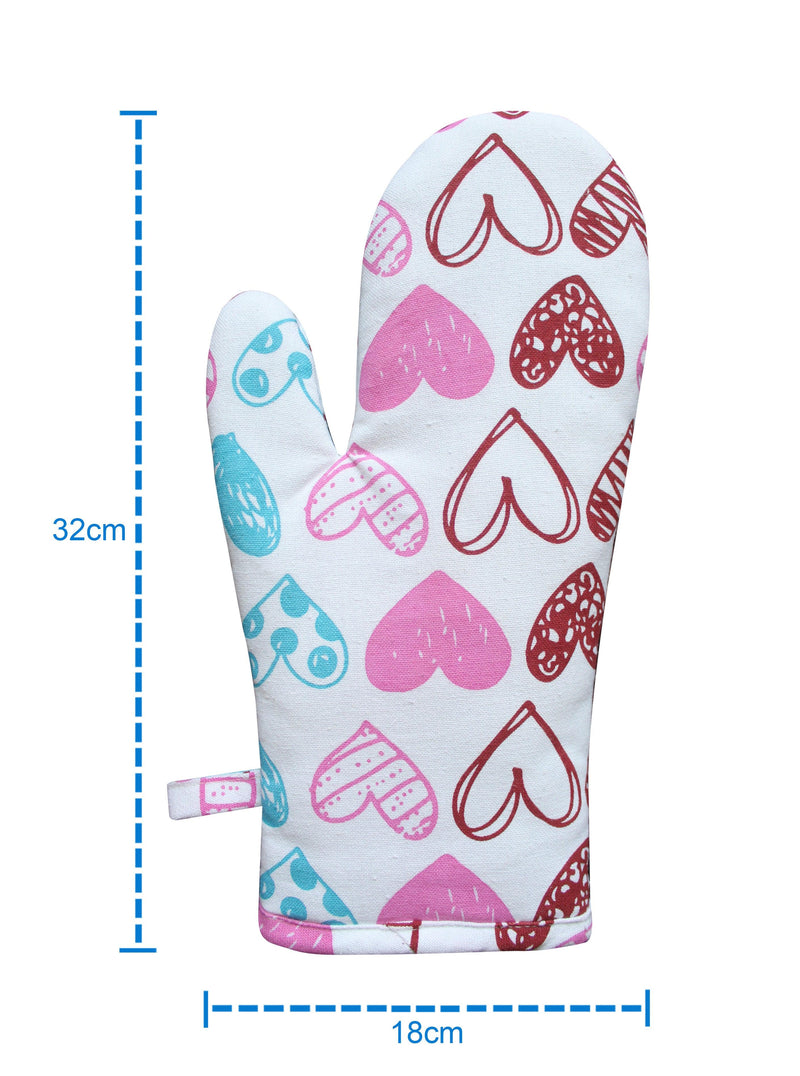 Cotton Metro Heart Oven Gloves Pack of 2 freeshipping - Airwill