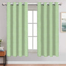 Cotton Gingham Check Green 5ft Window Curtains Pack Of 2 freeshipping - Airwill
