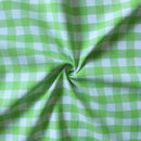 Cotton Gingham Check Green 7ft Door Curtains Pack Of 2 freeshipping - Airwill