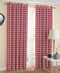 Cotton Gingham Check Red 7ft Door Curtains Pack Of 2 freeshipping - Airwill