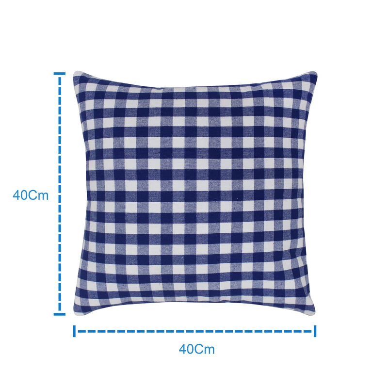 Cotton Gingham Check Blue Cushion Covers Pack Of 5 freeshipping - Airwill