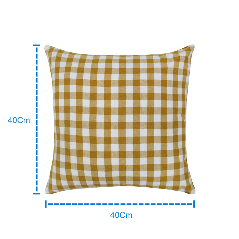 Cotton Gingham Check Yellow Cushion Covers Pack Of 5 freeshipping - Airwill