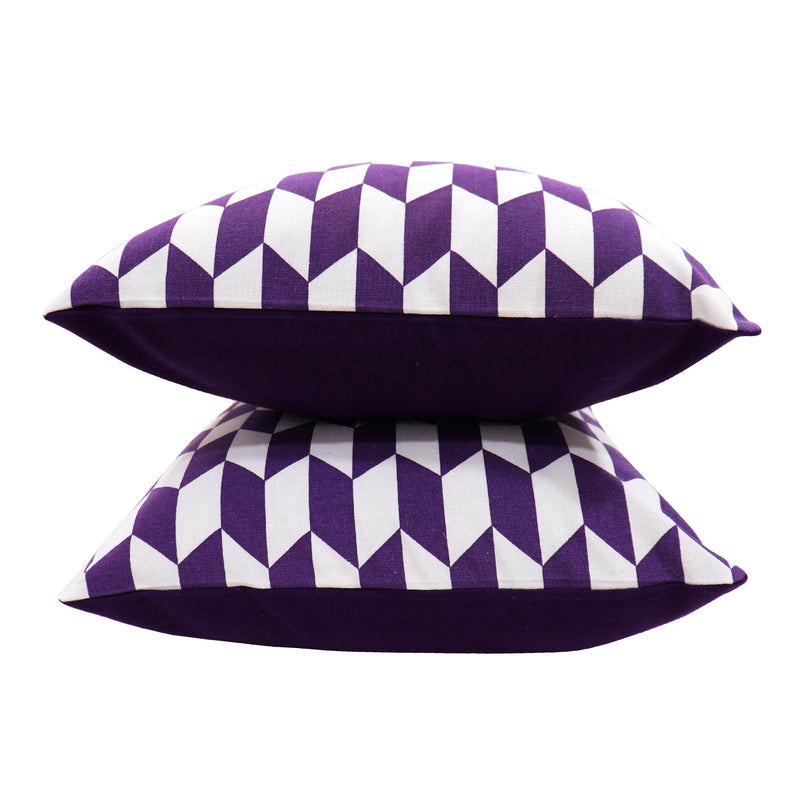 Cotton Classic Diamond Purple Cushion Covers Pack Of 5 freeshipping - Airwill