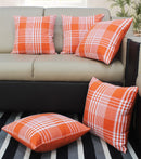 Cotton Track Dobby Orange Cushion Covers Pack Of 5 freeshipping - Airwill