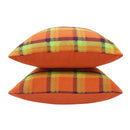 Cotton Iran Check Orange Cushion Covers Pack Of 5 freeshipping - Airwill