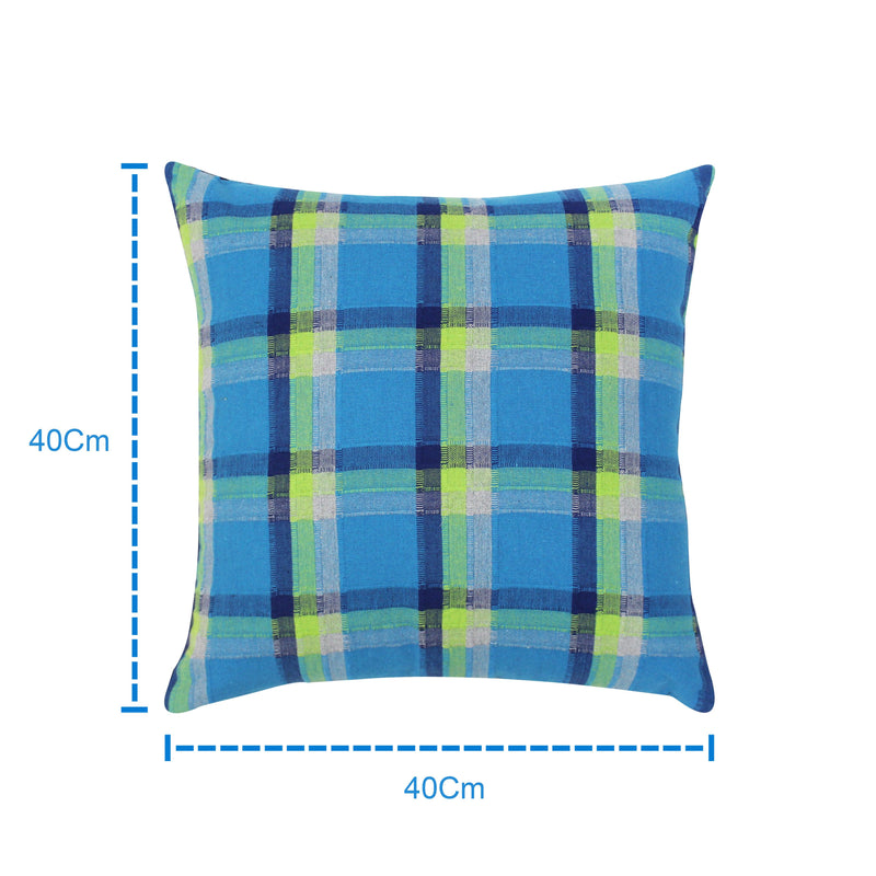 Cotton Iran Check Blue Cushion Covers Pack Of 5 freeshipping - Airwill