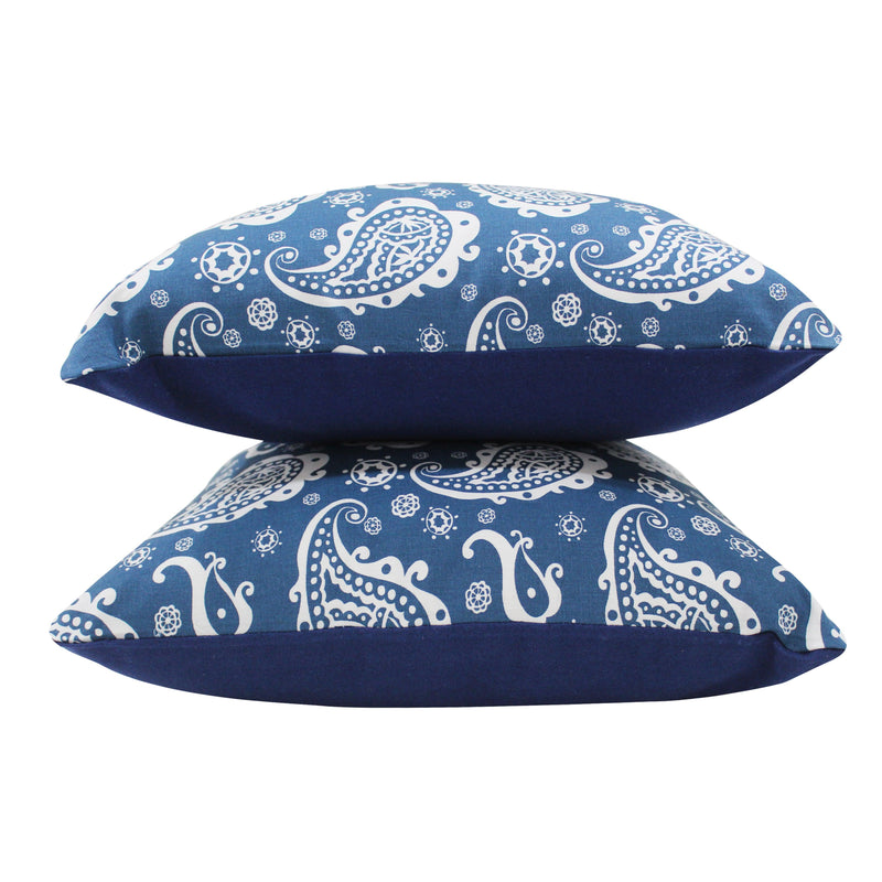 Cotton Blue Paisley Cushion Covers Pack Of 5 freeshipping - Airwill