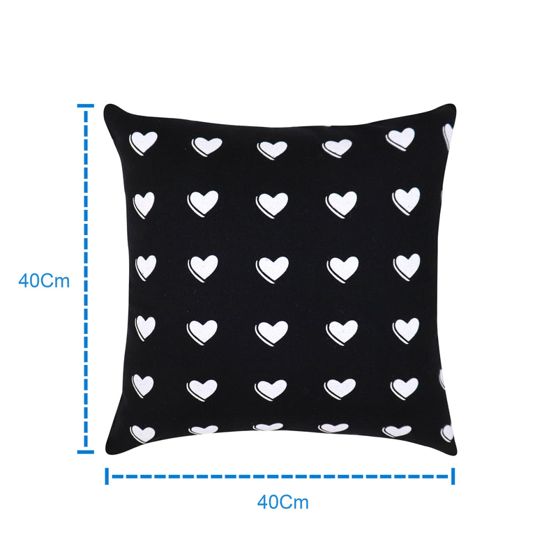 Cotton Black Heart Cushion Covers Pack of 5 freeshipping - Airwill
