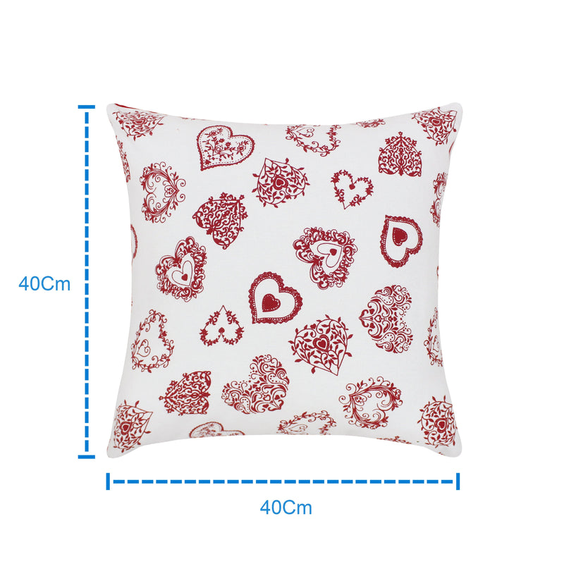 Cotton Red Heart Cushion Covers Pack Of 5 freeshipping - Airwill