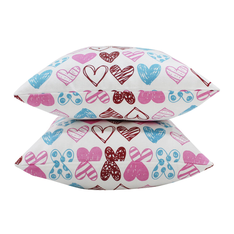 Cotton Metro Heart Cushion Covers Pack of 5 freeshipping - Airwill
