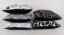 Cotton Black & White Theme Designer Printed Cushion Covers Pack of 5 freeshipping - Airwill