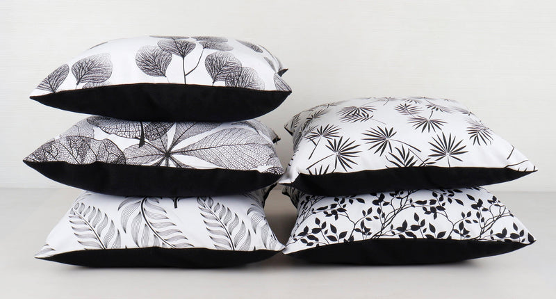 Cotton Leaf Theme Designer Printed Cushion Covers Pack of 5 freeshipping - Airwill