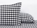 Cotton Double Checkered Bedsheet with 2 Pillow Covers (Pack of 3, Black) - Airwill