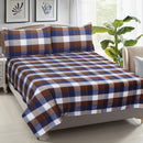Cotton Double Checkered Bedsheet with 2 Pillow Covers (Pack of 3, Black)