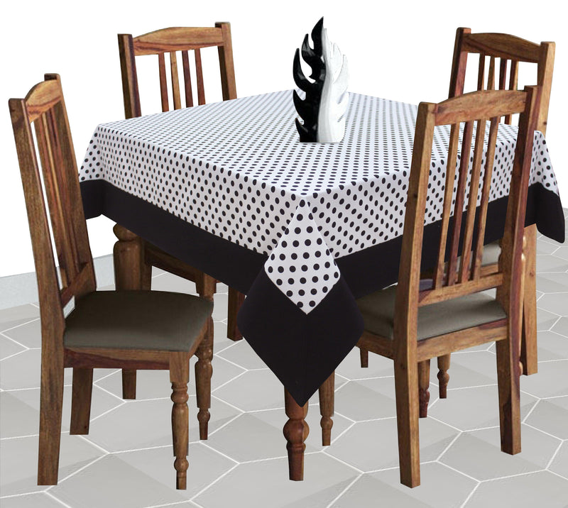 Cotton White Polka Dot with Border 4 Seater Table Cloths Pack of 1 freeshipping - Airwill