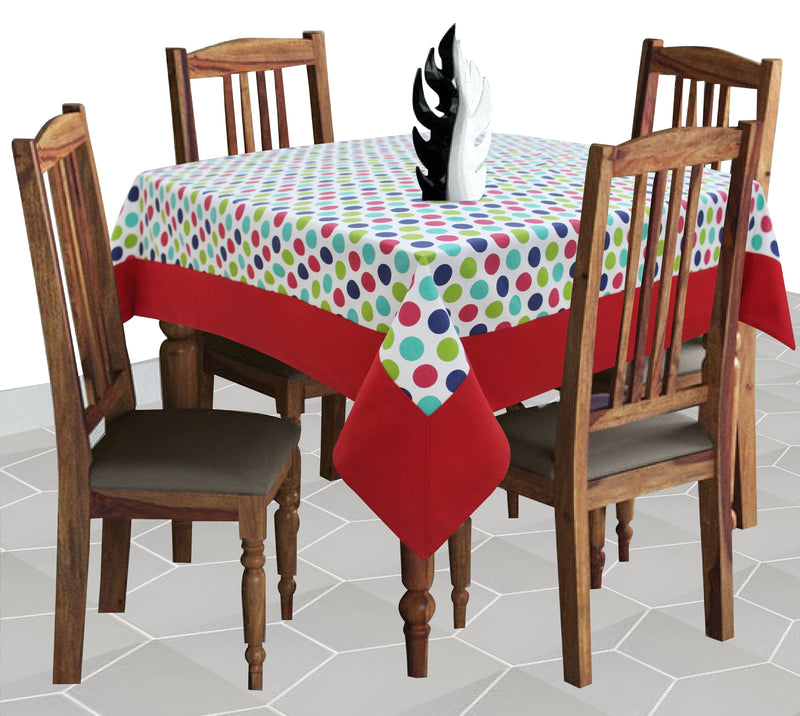 Cotton Singer Dot with Border 4 Seater Table Cloths Pack of 1 freeshipping - Airwill