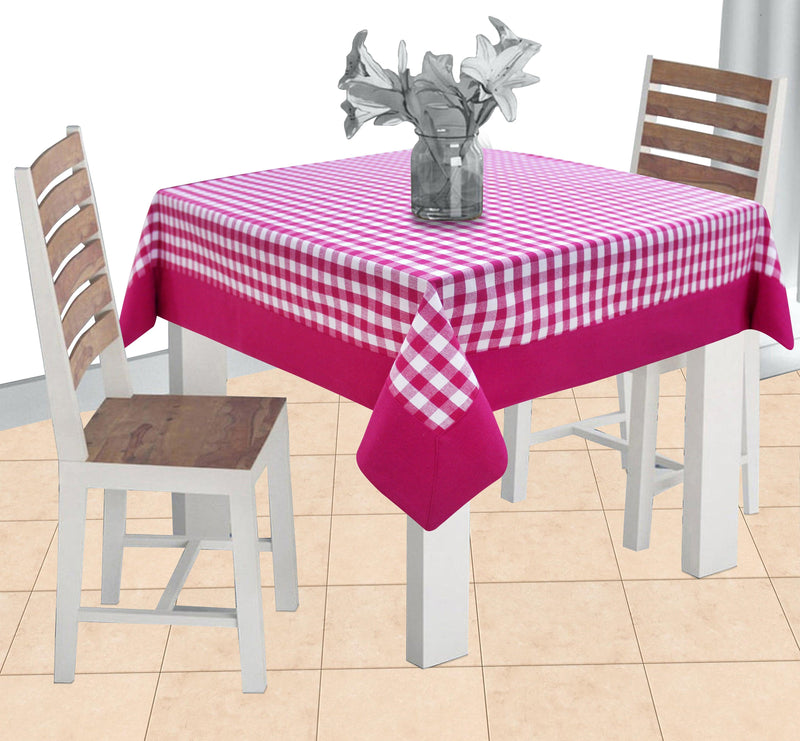 Cotton Gingham Check Pink with Border 2 Seater table Cloths Pack of 1 freeshipping - Airwill