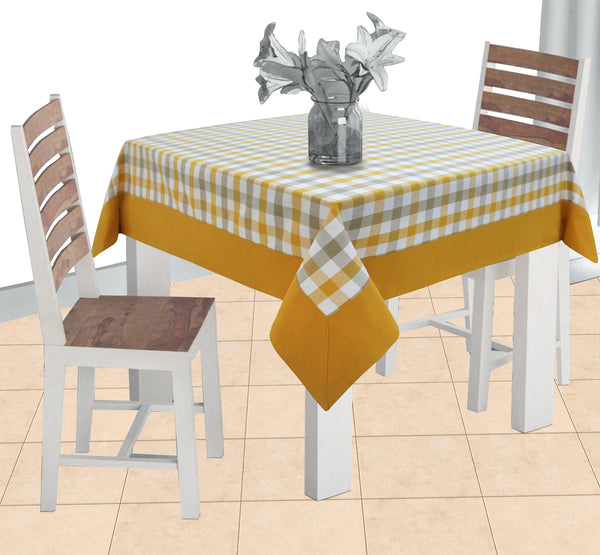 Cotton Lanfranki Yellow with Border 2 Seater Table Cloths Pack of 1 freeshipping - Airwill