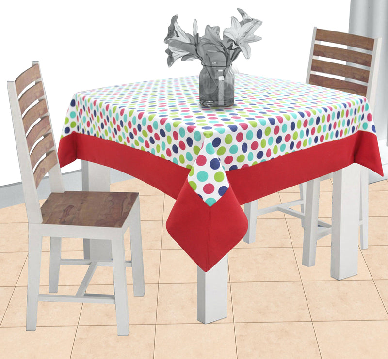 Cotton Singer Dot with Border 2 Seater Table Cloths Pack of 1 freeshipping - Airwill