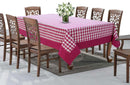 Cotton Gingham Check Pink with Border 8 Seater Table Cloths Pack of 1 freeshipping - Airwill