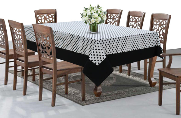 Cotton White Polka Dot with Border 8 Seater Table Cloths Pack of 1 freeshipping - Airwill